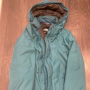 The North Face Women's Arctic Parka Down Coat Hyvent Shaded Turquoise Size L